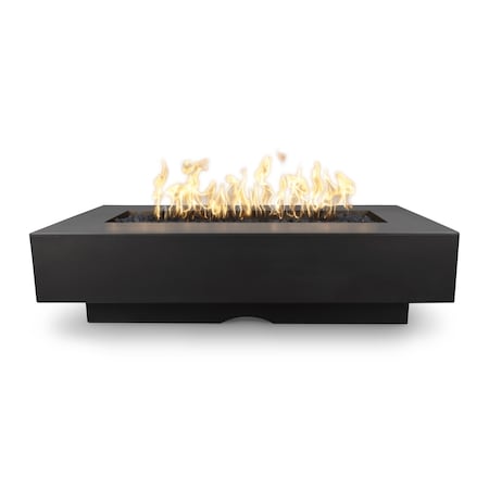 The Outdoor Plus 48 Rectangular Del Mar Fire Pit, GFRC Concrete, Black, Match Lit with Flame Sense, Liquid Propane OPT-CORGFRC48FSML-BLK-LP